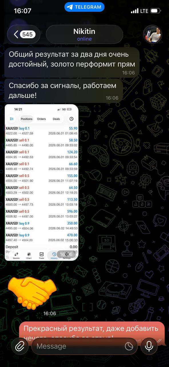 Результат Nikitin: XAUUSD серия